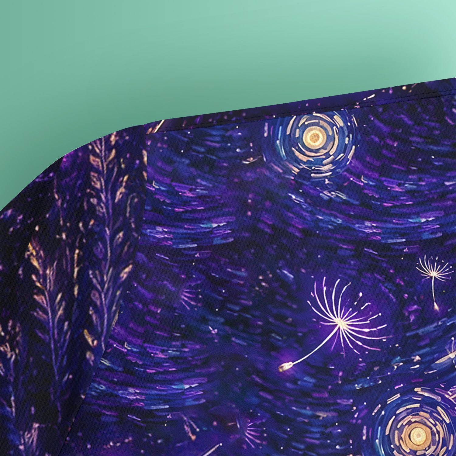 Mystical Black Cat Starry Night Print Scrub Top, Comfortable Scrubs for Nurses