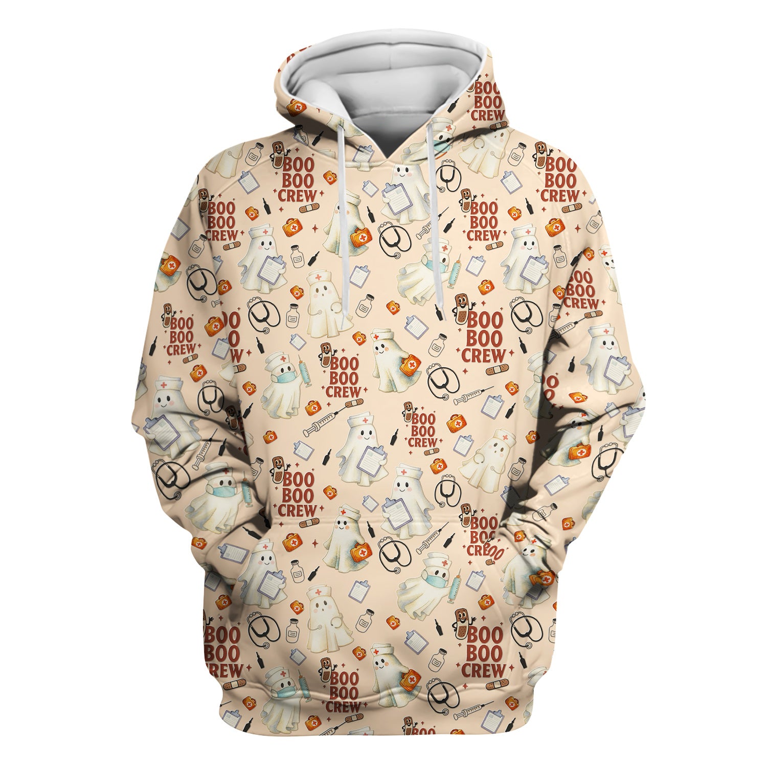 Cute Halloween Nurse Scrub Boo Boo Crew - Funny Ghost Medical Top for Women - Gift for RN LPN CNA