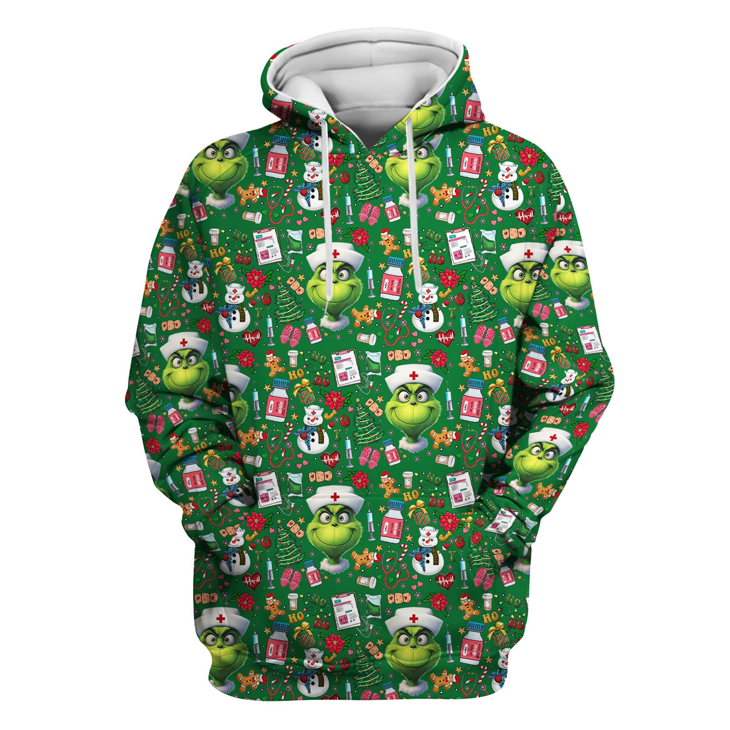 Christmas Nurse Scrub Top - Funny Grinch Medical Top for Women - Multiple Colors Gift for CNA RN LPN