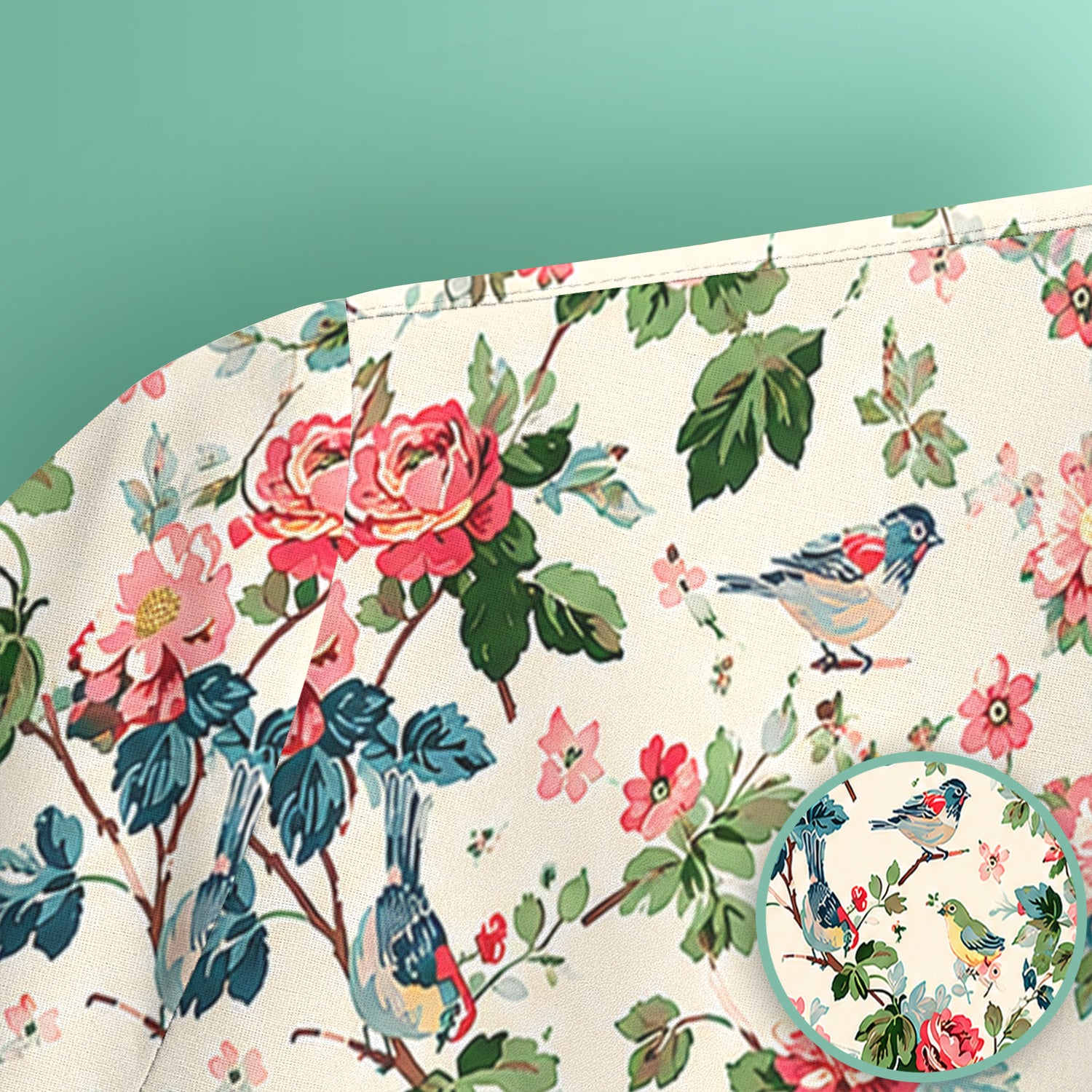 Songbird Rose Garden Pattern Scrub Top, Comfortable Scrubs for Nurses