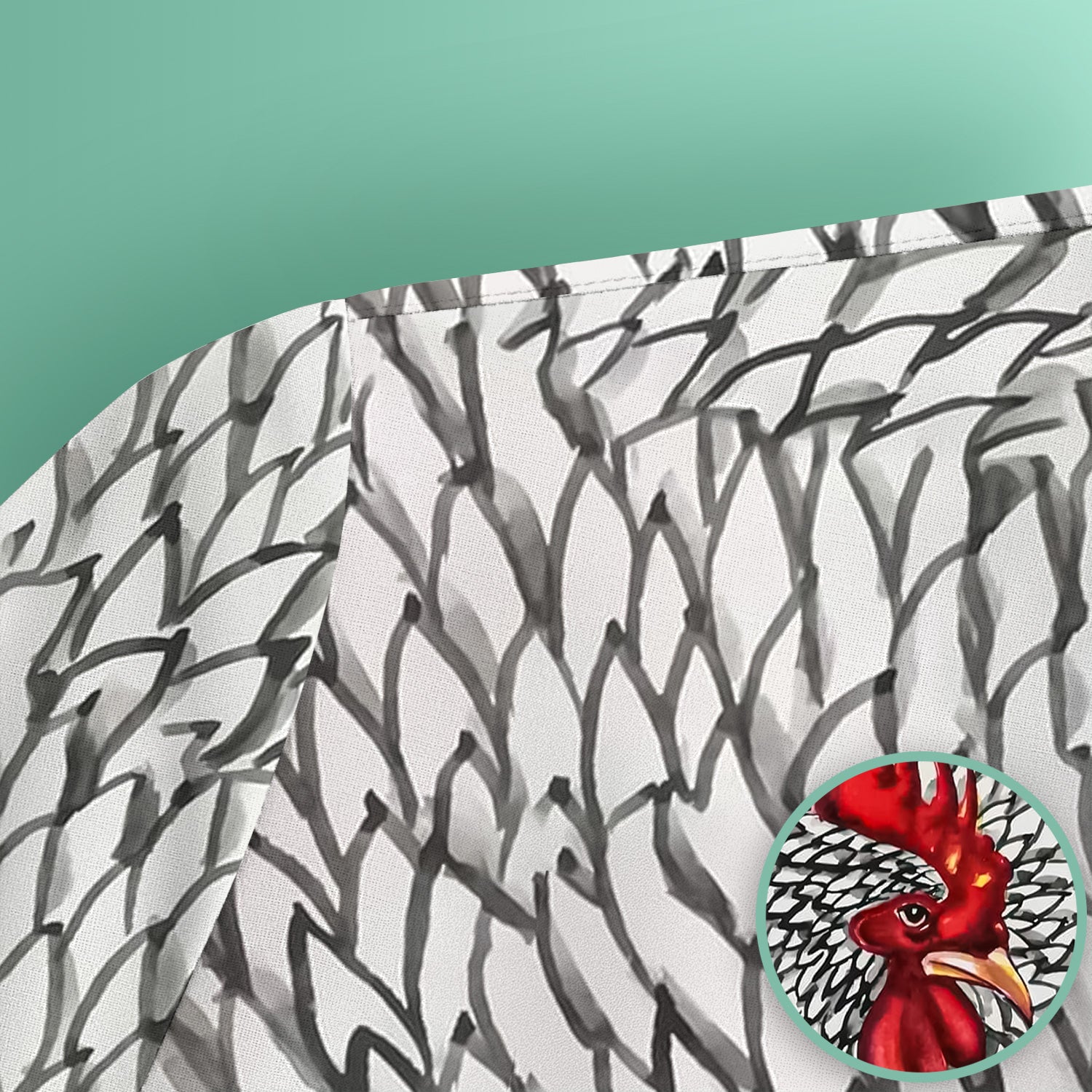 Watercolor Rooster Feather Pattern Scrub Top, Comfortable Scrubs for Nurses
