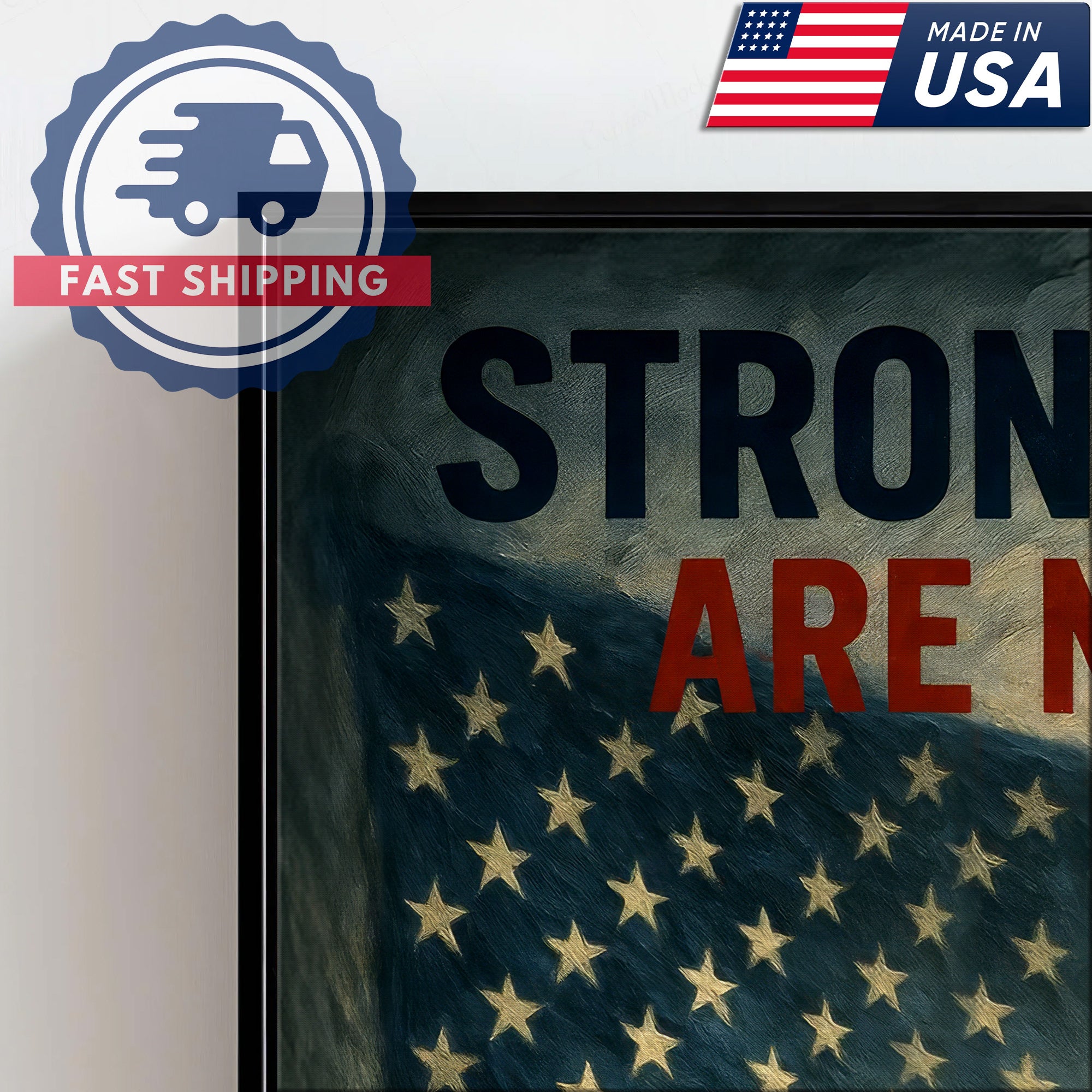 Strong Nurse Wall Art Canvas - Inspirational Quote We Are Made By The Storms - Patriotic American Flag Nursing Gift Made in USA