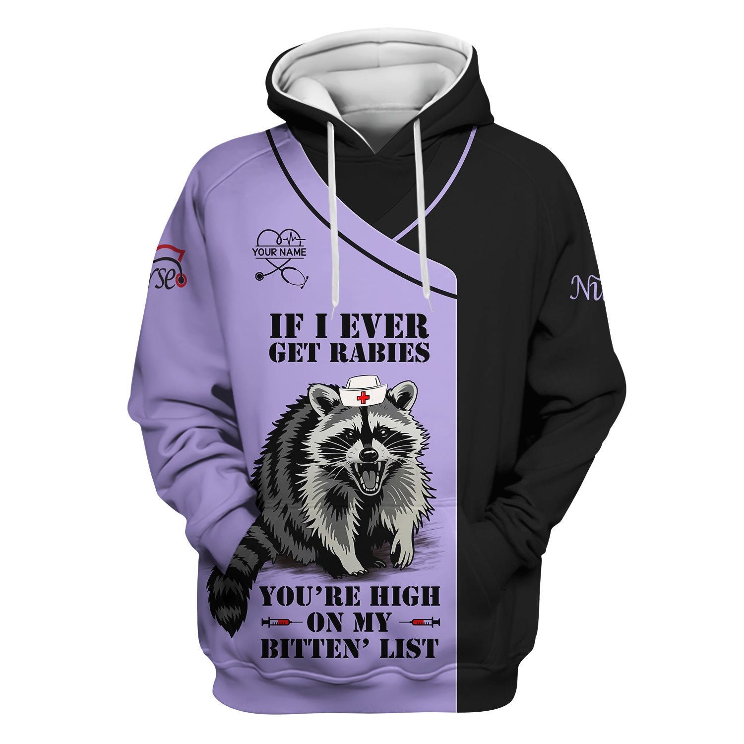 Custom Funny Nurse Scrub Top - You're High On My Bitten List - Multiple Color Options Gift for RN LPN CNA