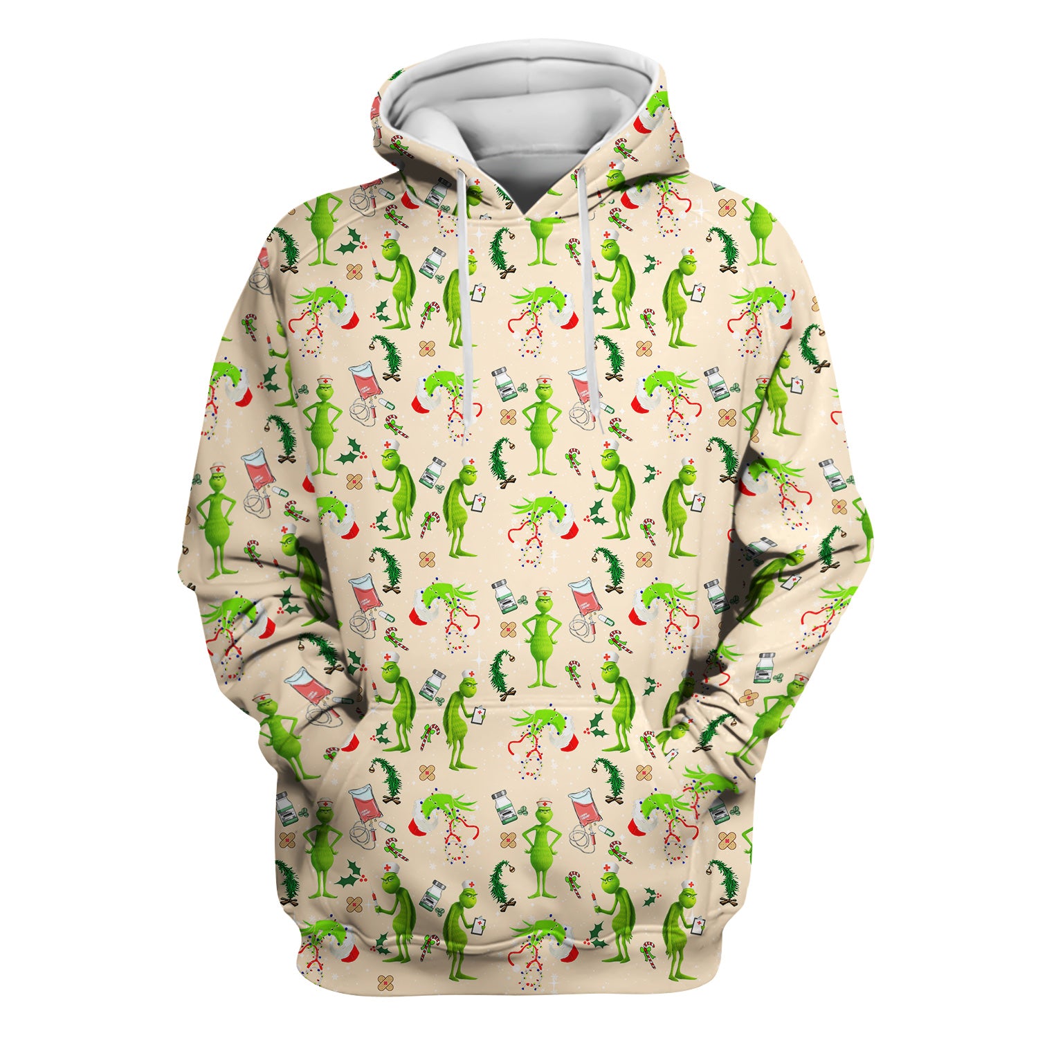Cute Grinch Scrub Top for Nurse - Christmas Holiday Medical Shirt - Gift for CNA RN LPN Healthcare Workers