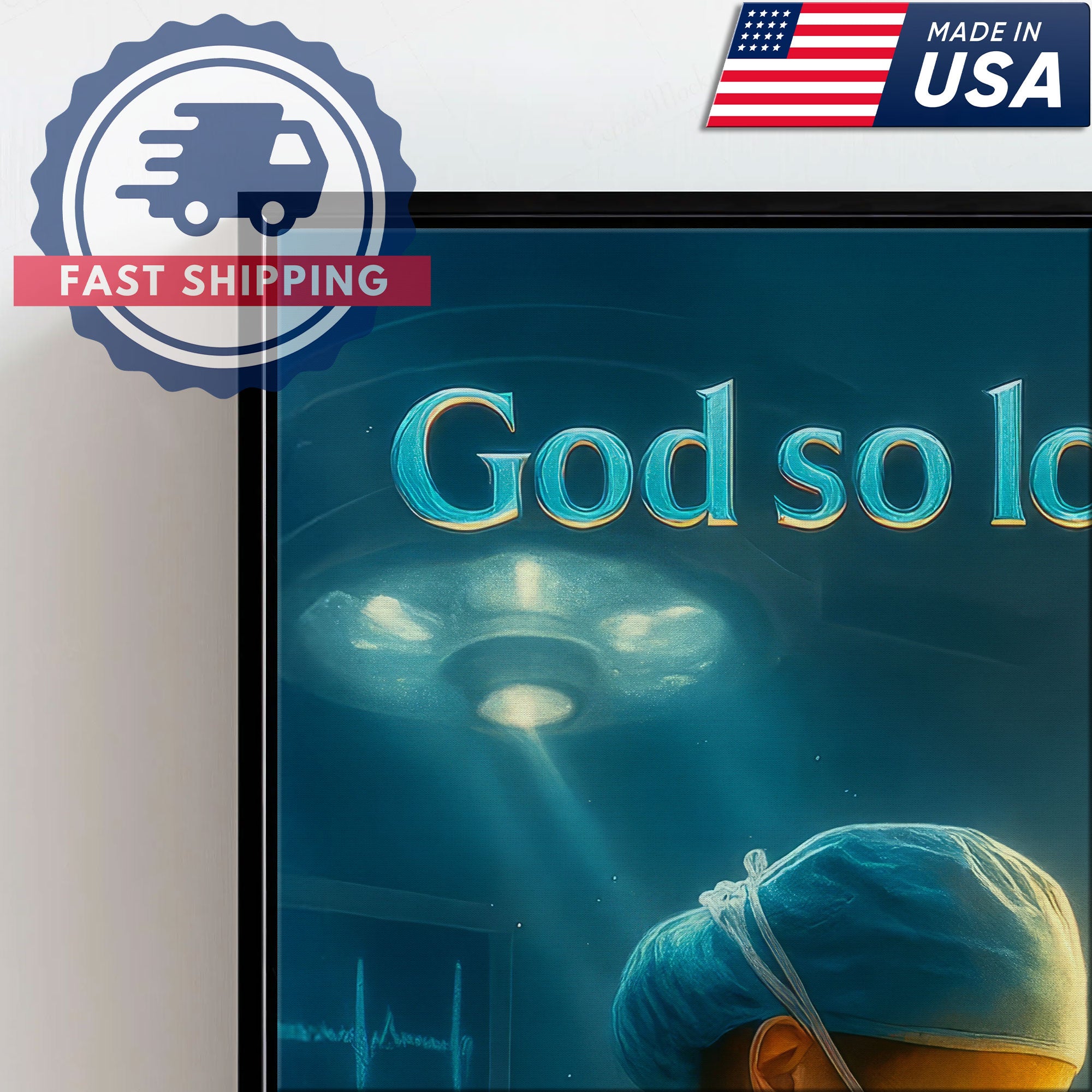 God So Loved The World He Made Nurses Canvas, Christian Faith Gift for RN LPN CNA