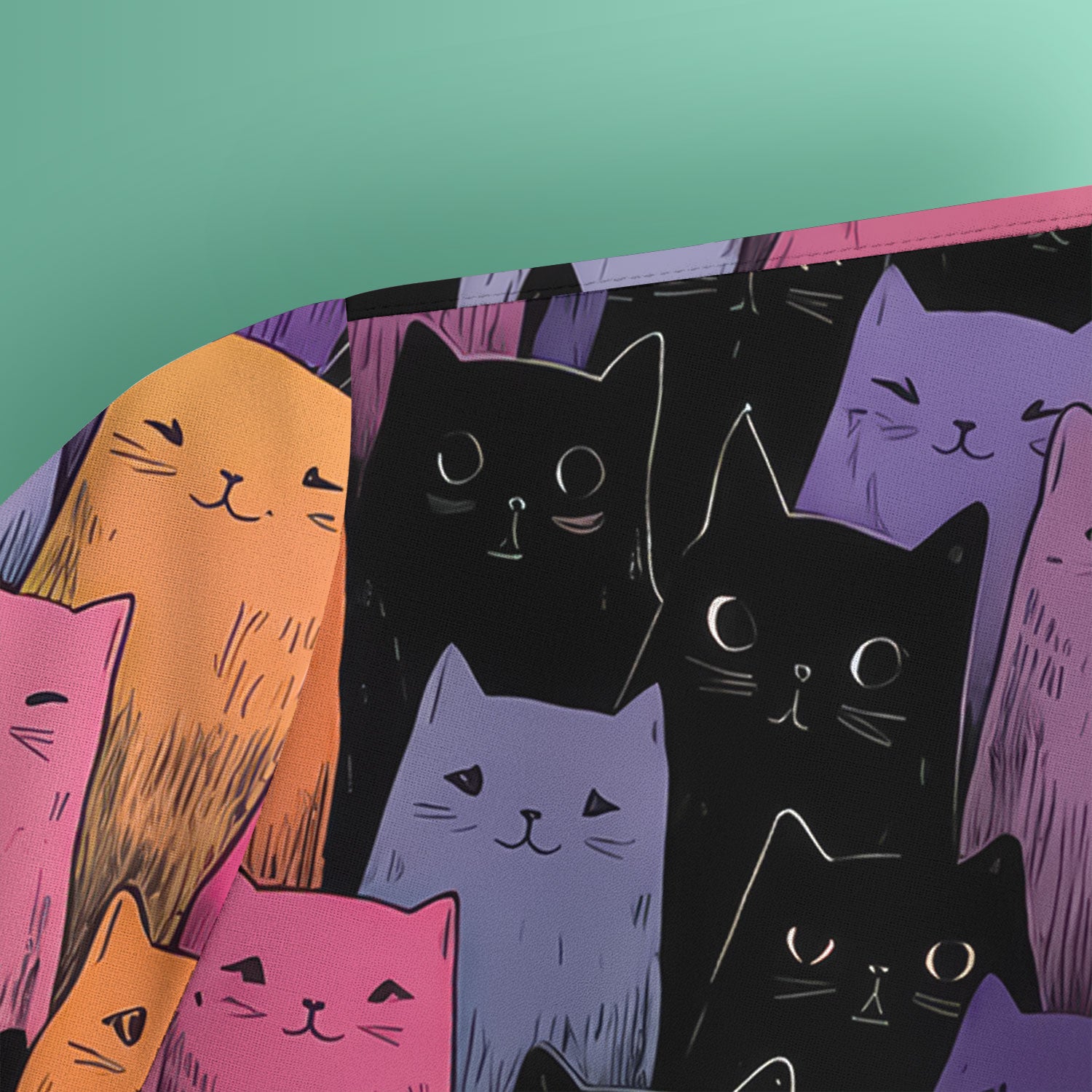 Colorful Cat Art Medical Pattern Scrub Top, Comfortable Scrubs for Nurses