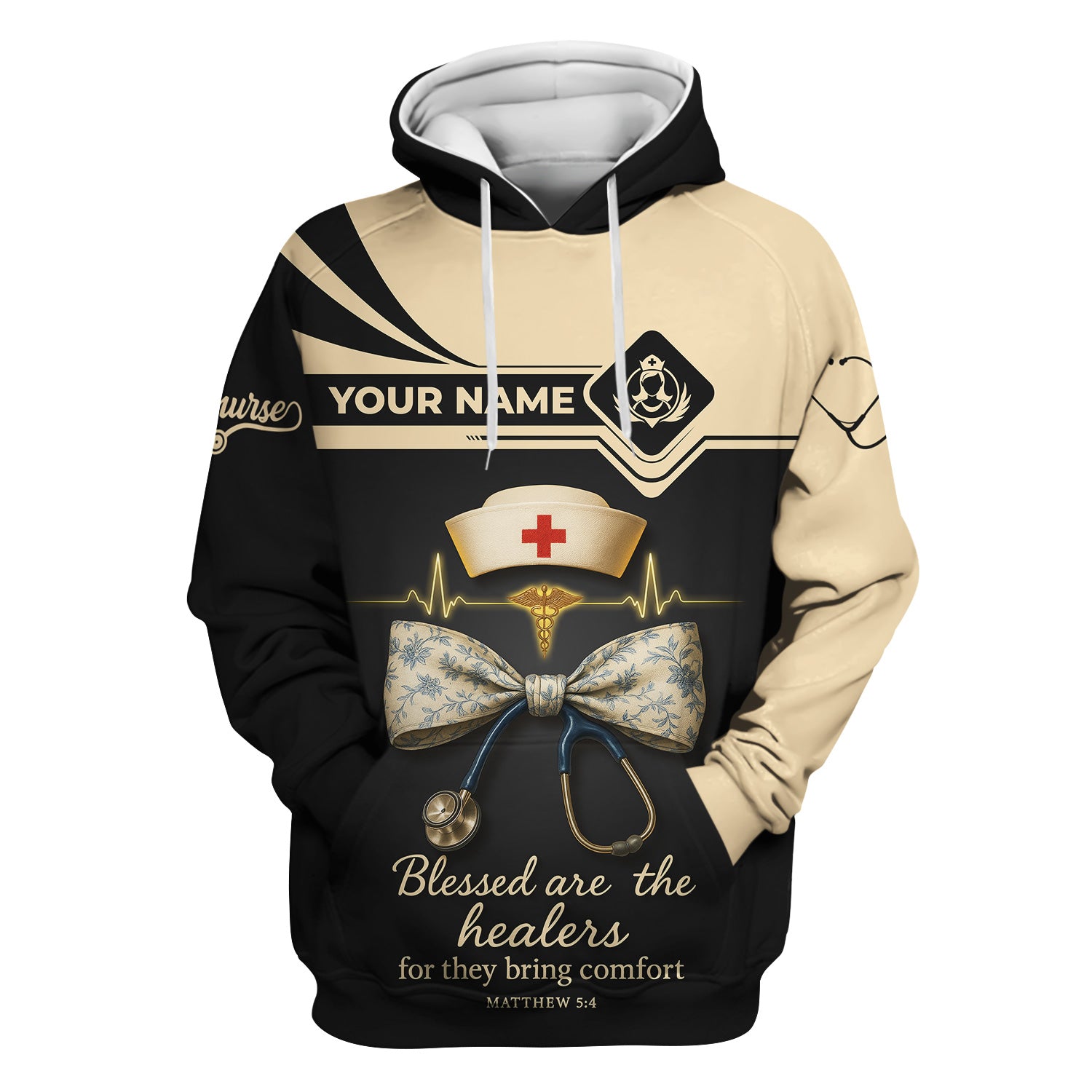 Nurse Shirt with Scripture - Personalized Religious Gift for Nurses - Blessed Are the Healers Design