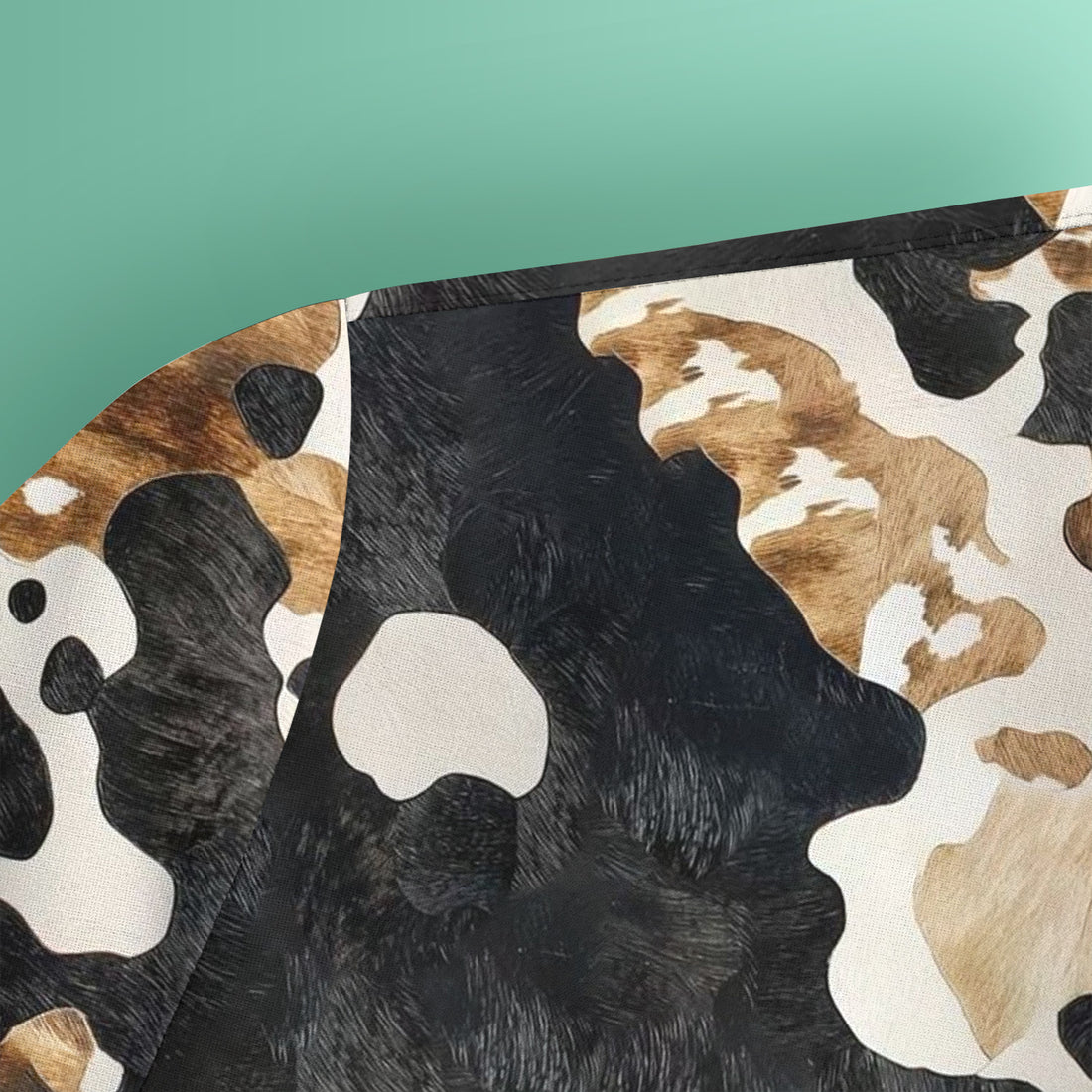 Classic Cow Print Pattern Scrub Top, Breathable Fabrics Nursing Uniform