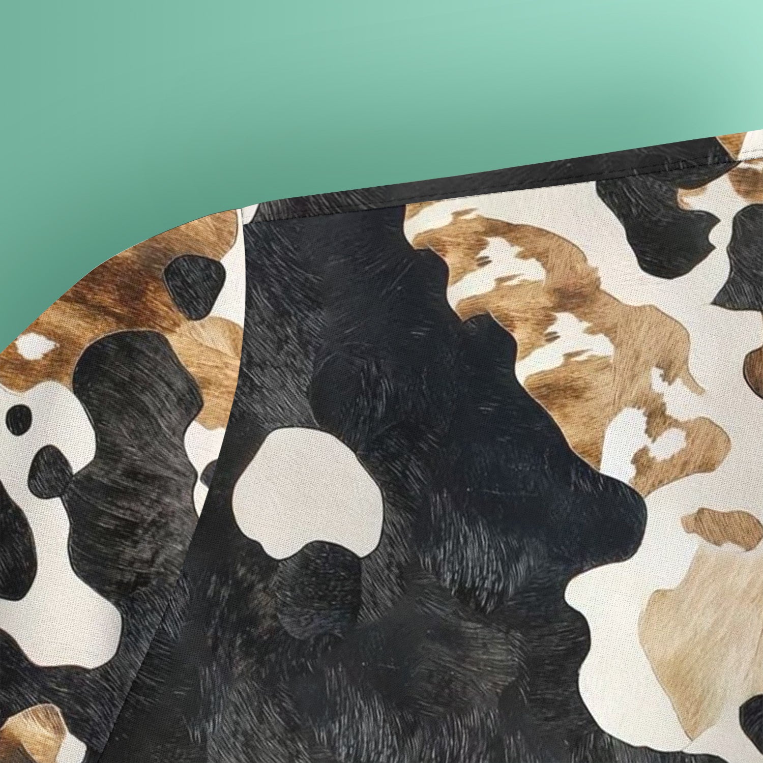 Classic Cow Print Pattern Scrub Top, Breathable Fabrics Nursing Uniform