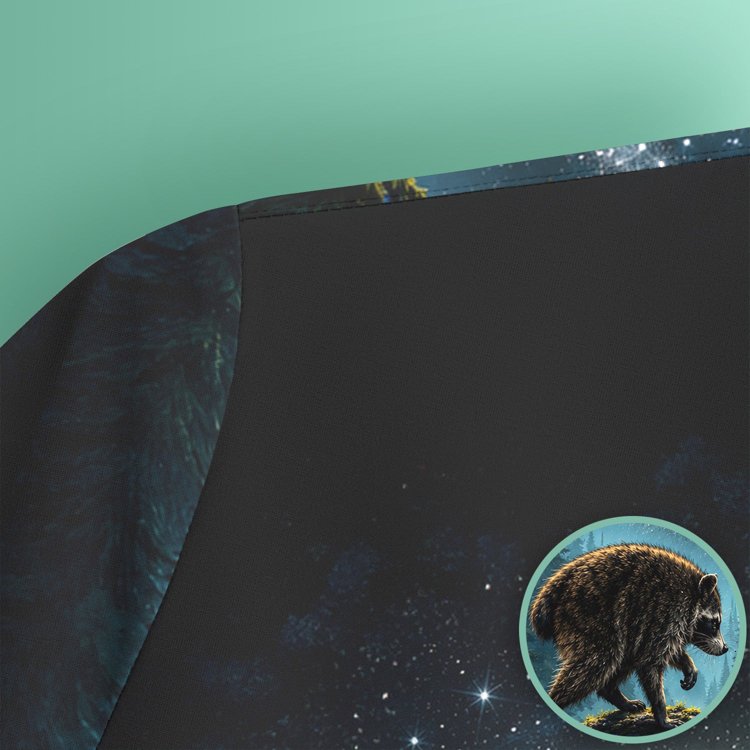 Raccoon On A Moonlit Branch Print Scrub Top, Comfortable Scrubs for Nurses