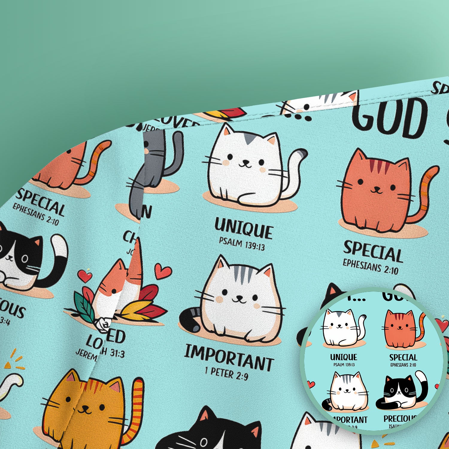 Cute Christian Cat God Says I Am Scrub Top, Comfortable Scrubs for Nurses