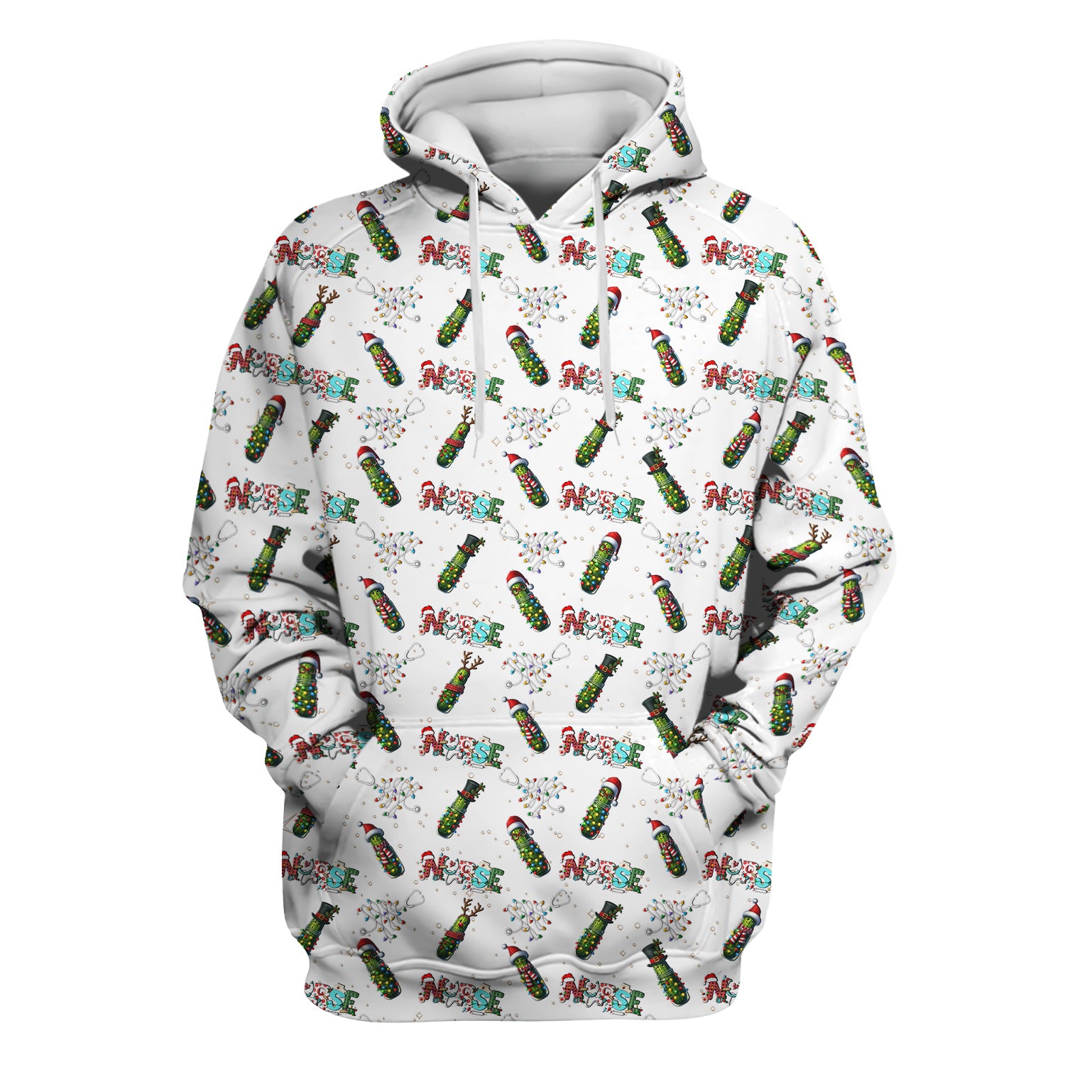 Funny Christmas Pickle Scrubs for Women - Festive Holiday Nurse Medical Uniform - Gift for RN CNA LPN LVN EN