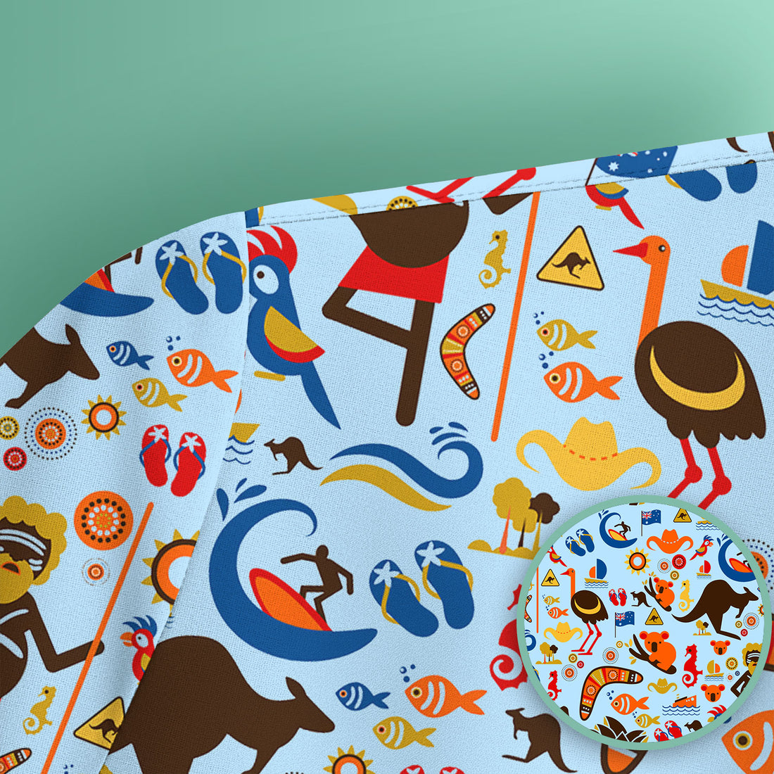 Indigenous Inspired Icon Scrub Top, Australia Culture Pattern Nurse Shirt, Comfortable Scrubs For Nursing