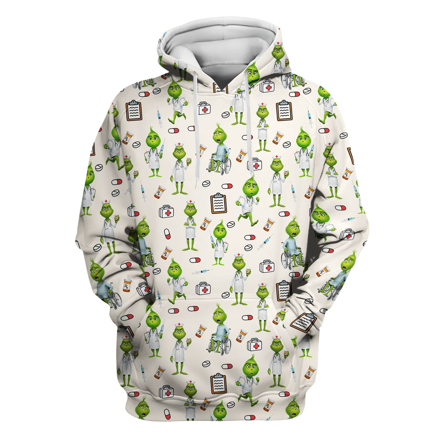 Funny Grinch Scrub Top - Christmas Medical Uniform for Women - Funny Holiday Nursing Gift for RN LPN CNA