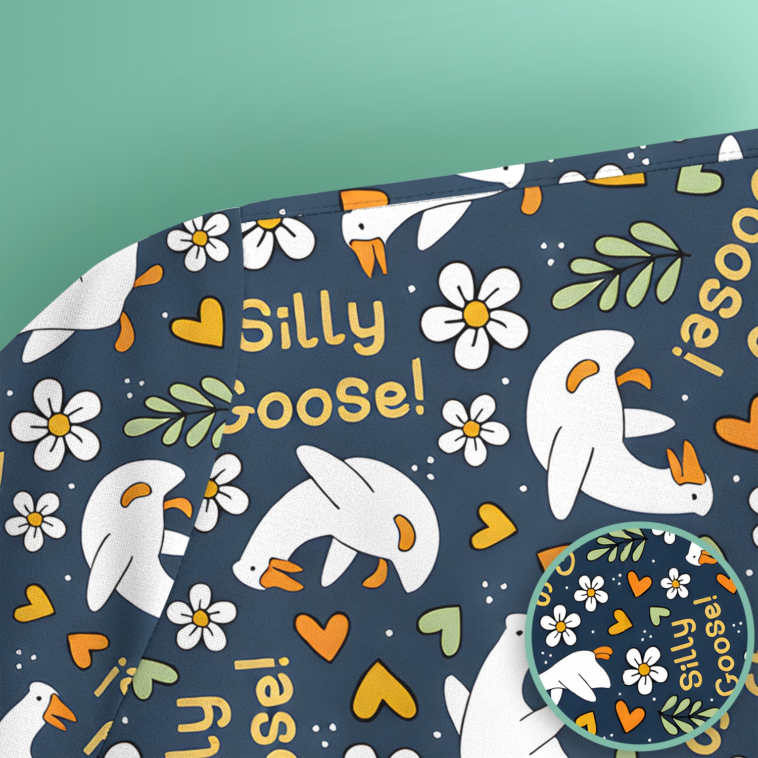 Silly Goose Floral Pattern Scrub Top, Comfortable Scrubs for Nurses