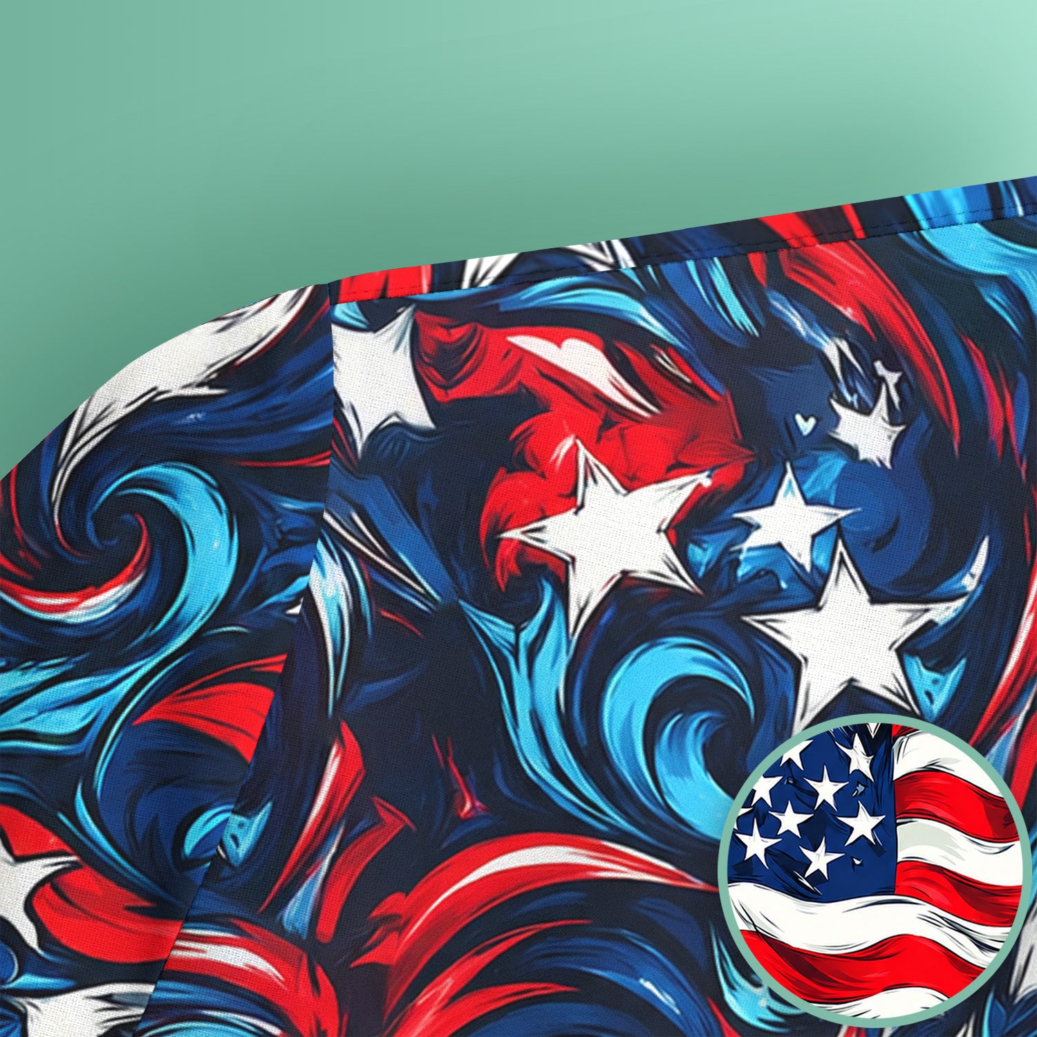 American Flag Heart Pattern Scrub Top, Comfortable Scrubs for Nurses