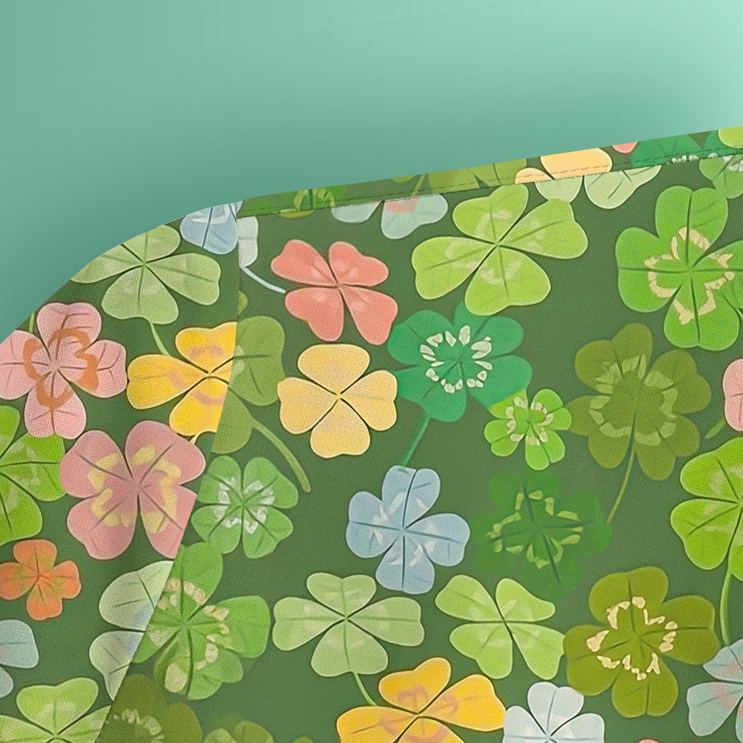 Colorful Shamrock Clover Pattern Scrubs Top, Comfortable Scrubs for Nurses