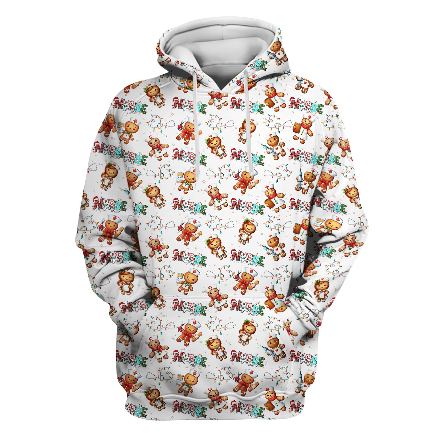 Gingerbread Cookie Christmas Scrub Top - Funny Holiday Nurse Shirt - Cute Medical Uniform for RN CNA LPN LVN EN