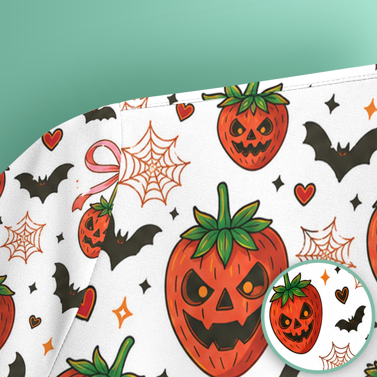 Sweet Halloween Strawberry Jack O Lanterns Scrub Top, Comfortable Scrubs for Nurses