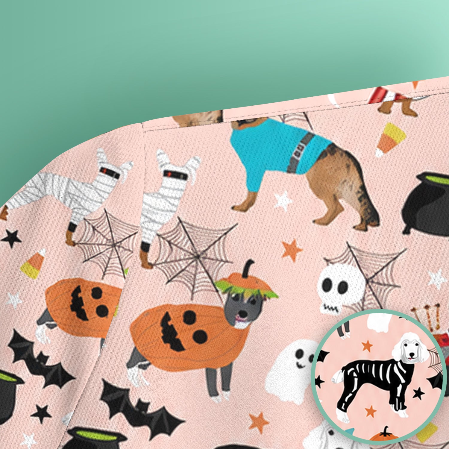 Halloween Costume Dogs Scrub Top, Comfortable Scrubs for Nurses