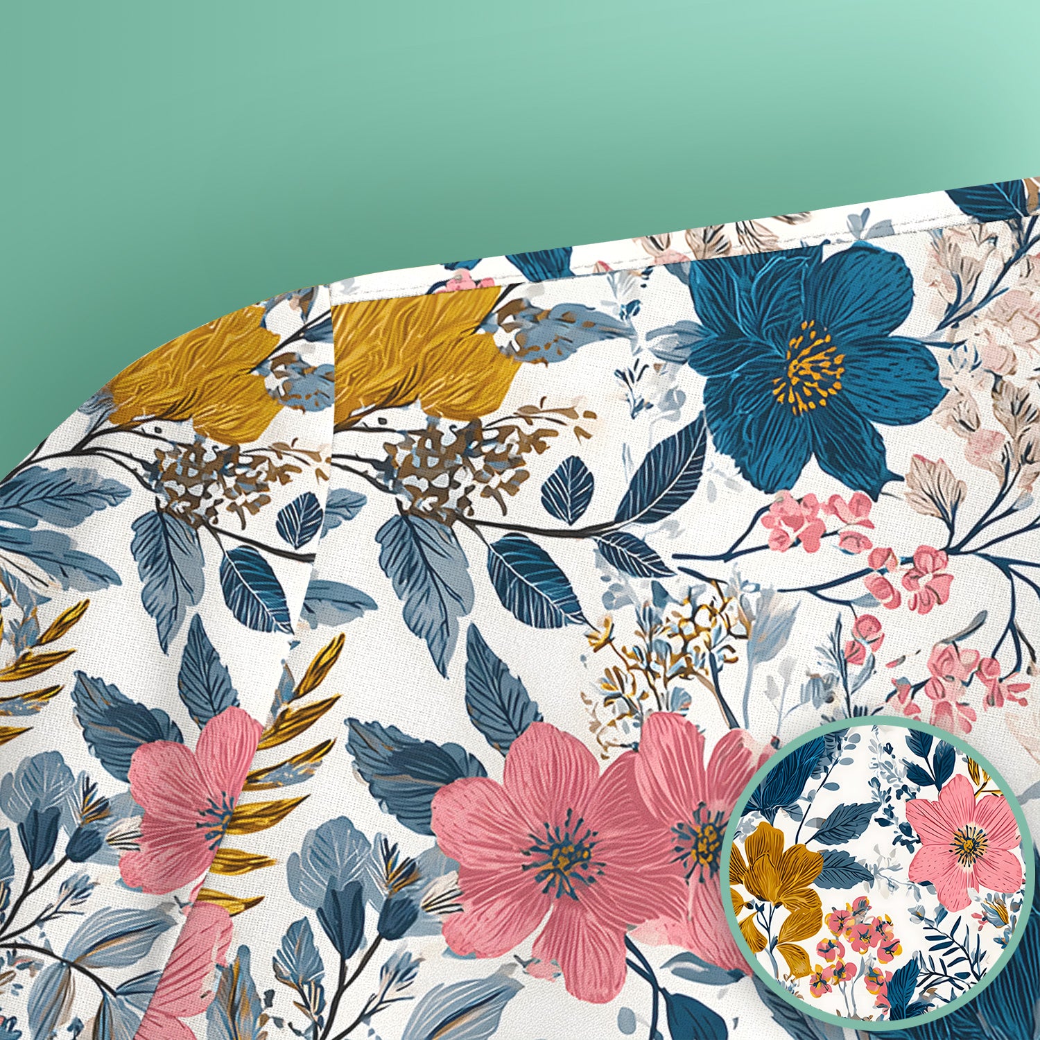 Elegant Floral Garden Bloom Pattern Scrub Top, Comfortable Scrubs for Nurses