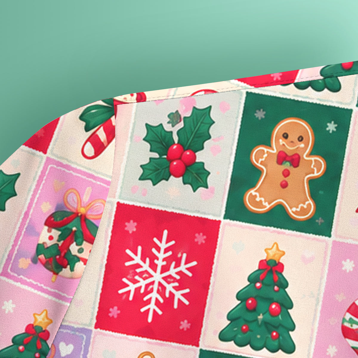 Cute Christmas Santa Patchwork Scrub Top, Comfortable Scrubs for Nurses