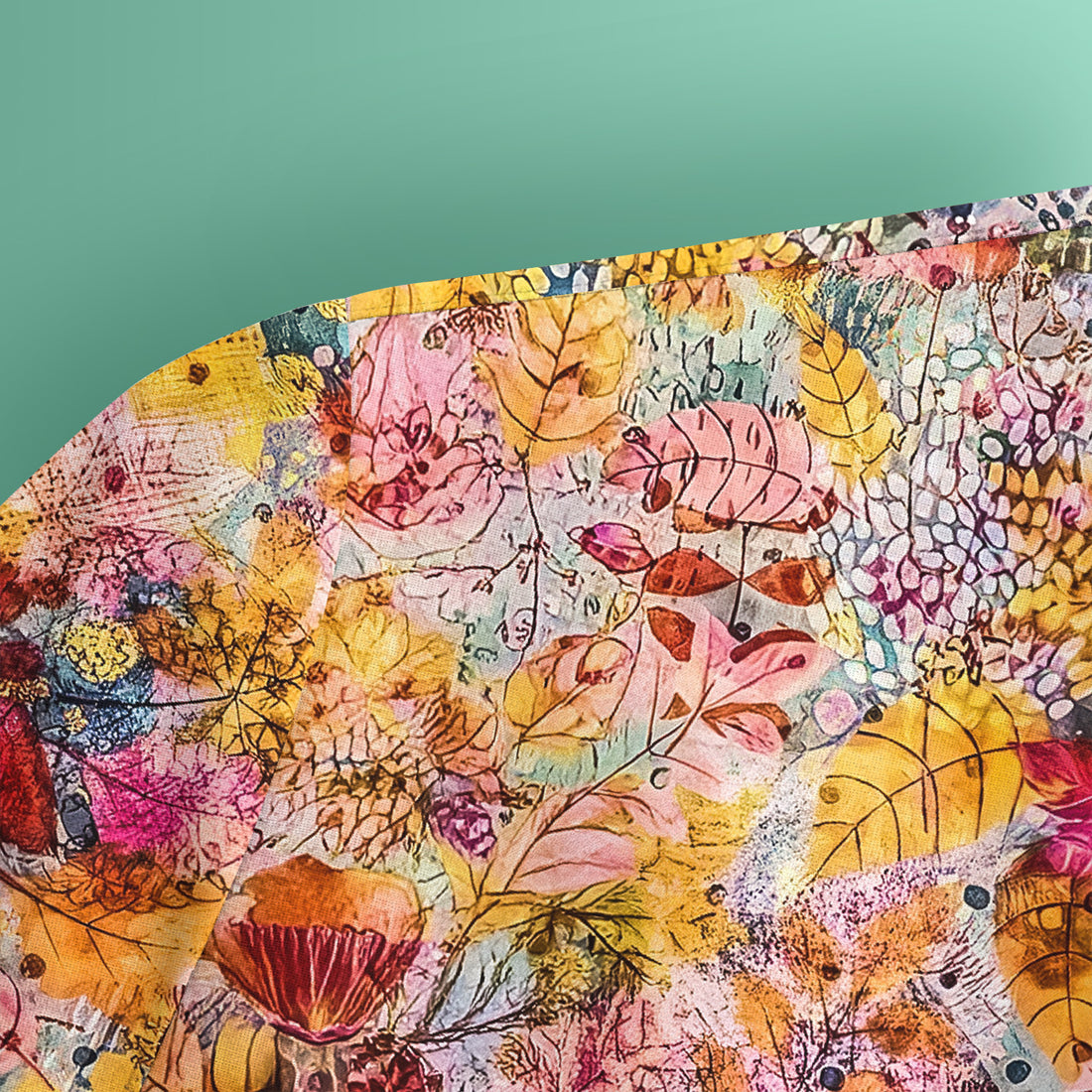 Autumn Floral Leaves Pattern Scrub Top, Comfortable Scrubs for Nurses