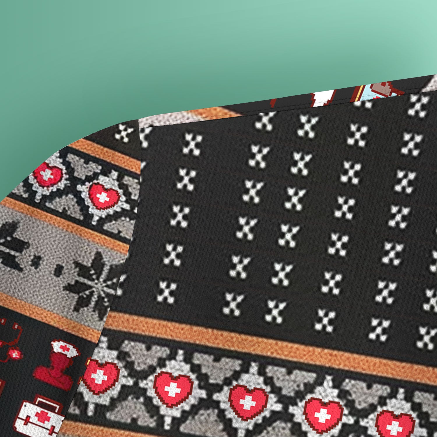 Funny Duck Scrub Top – Ugly Christmas Nurse Pattern – Humorous Medical Uniform For Nursing