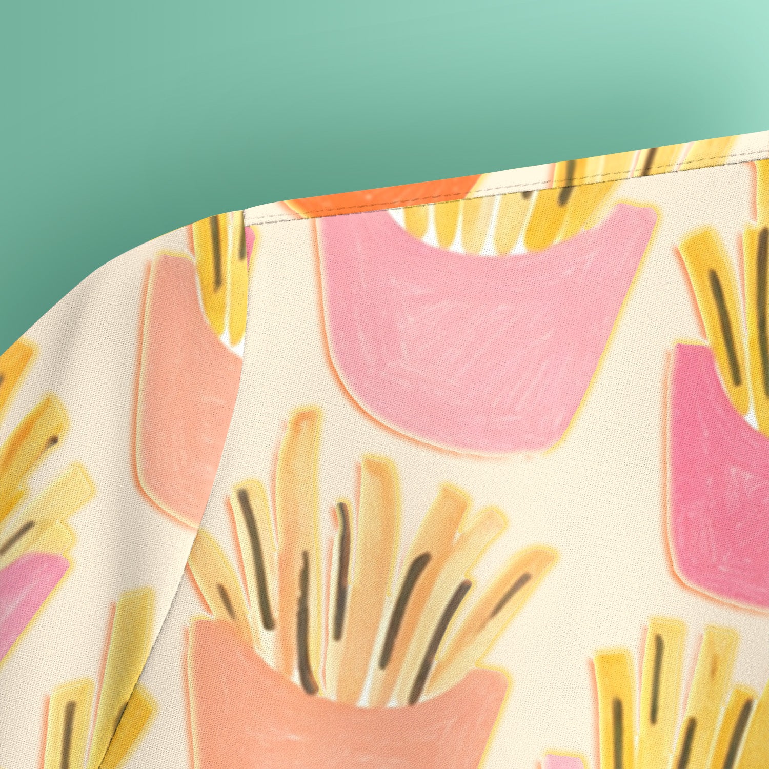 Funny French Fries Snack Food Pattern Scrub Top, Comfortable Scrubs for Nurses