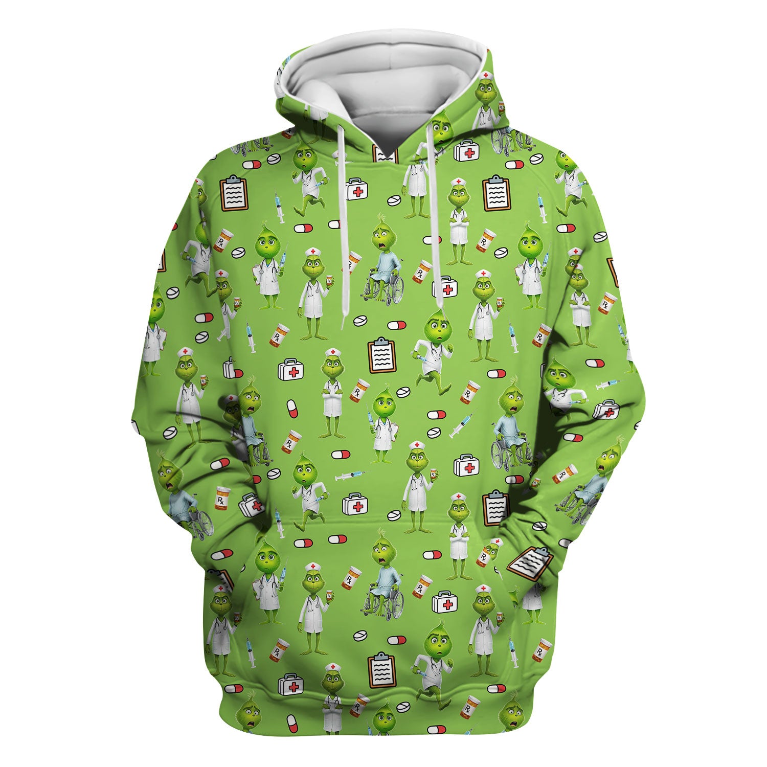 Funny Grinch Scrub Top - Christmas Medical Uniform for Women - Funny Holiday Nursing Gift for RN LPN CNA