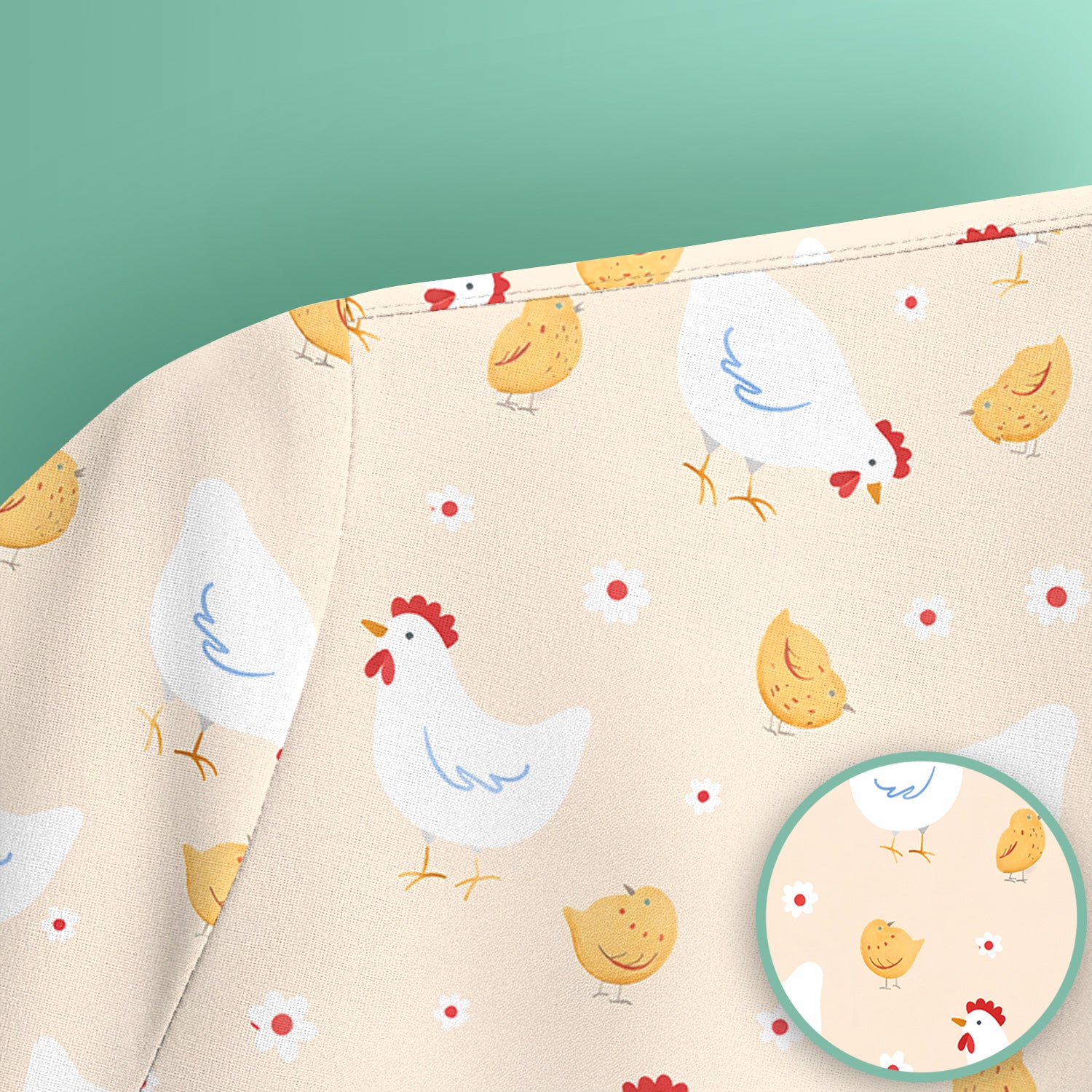 Chicken And Cute Chicks Pattern Scrubs Top, Comfortable Scrubs for Nurses