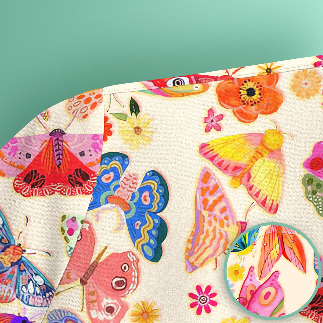 Colorful Butterfly Floral Pattern Scrub Top, Comfortable Scrubs for Nurses