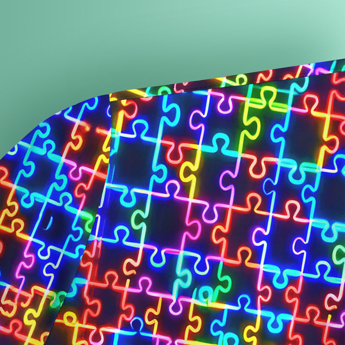 Autism Puzzle Neon Pattern Scrubs Top, Comfortable Scrubs for Nurses