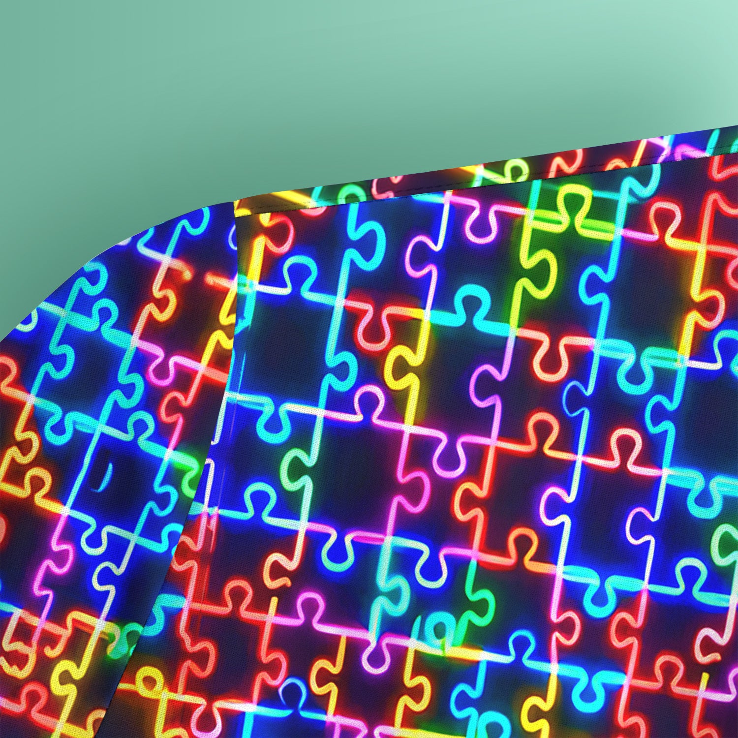Autism Puzzle Neon Pattern Scrubs Top, Comfortable Scrubs for Nurses