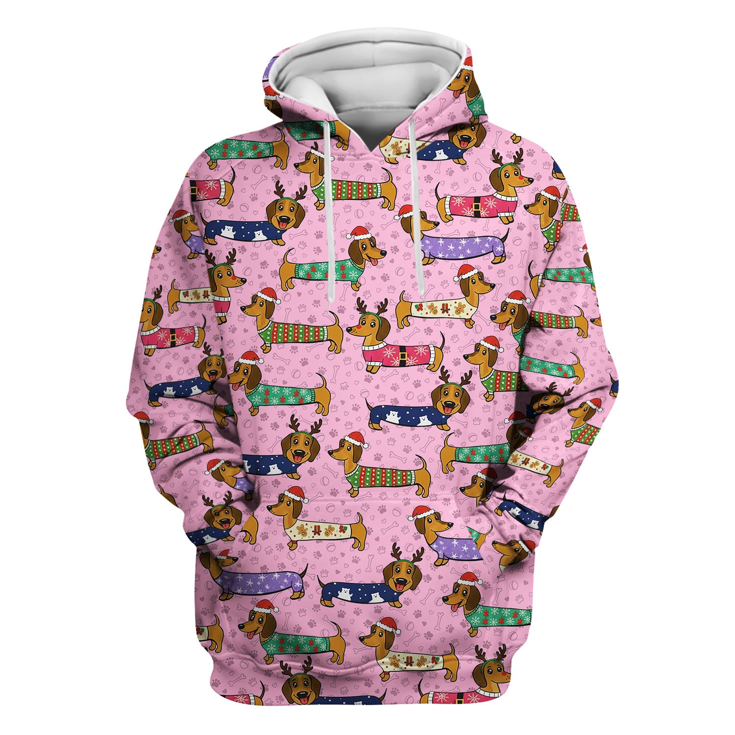 Funny Dachshund Dog Christmas Scrub Top for Nurses - Holiday Reindeer Wiener Dog Shirt - Cute Vet Tech Uniform Gift