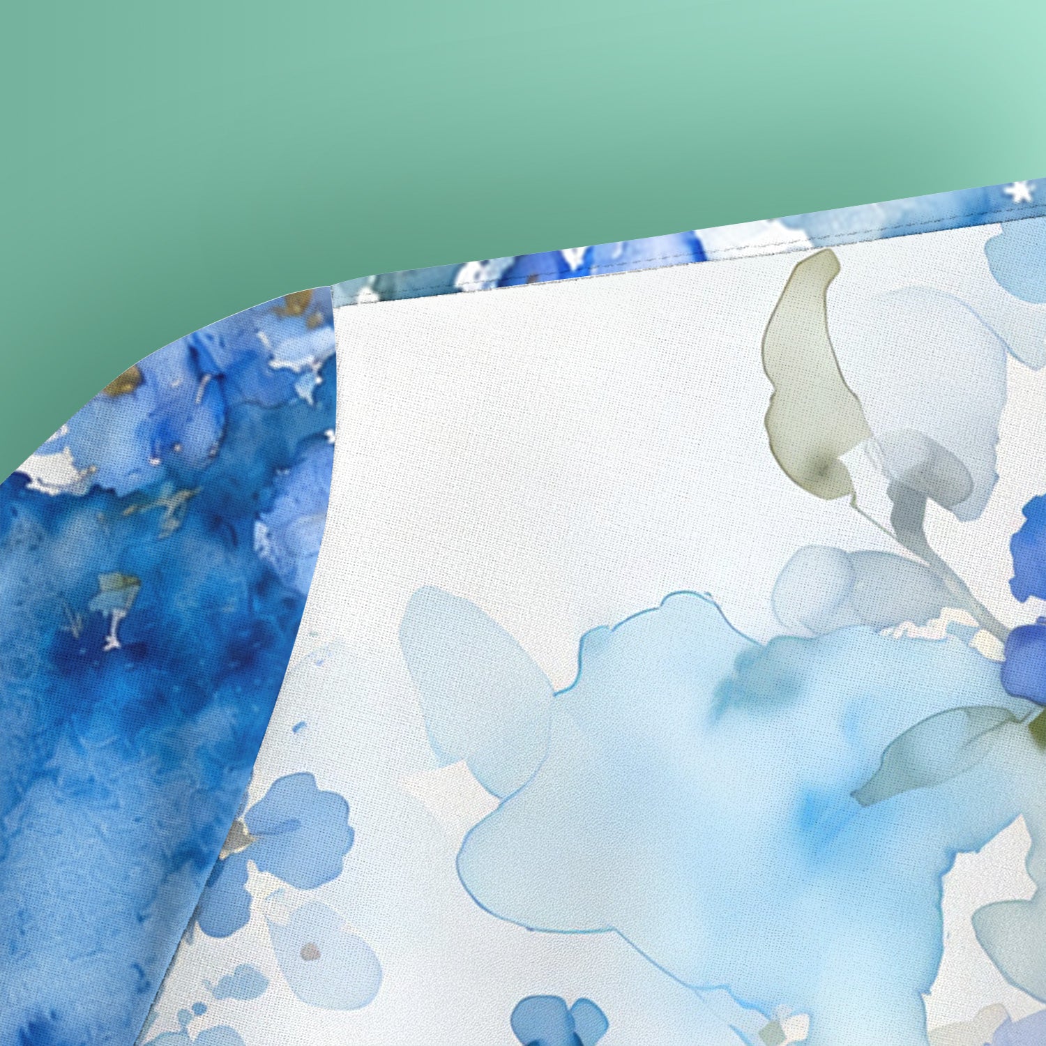 Adorable Blue Floral White Cat Pattern Scrub Top, Comfortable Scrubs for Nurses