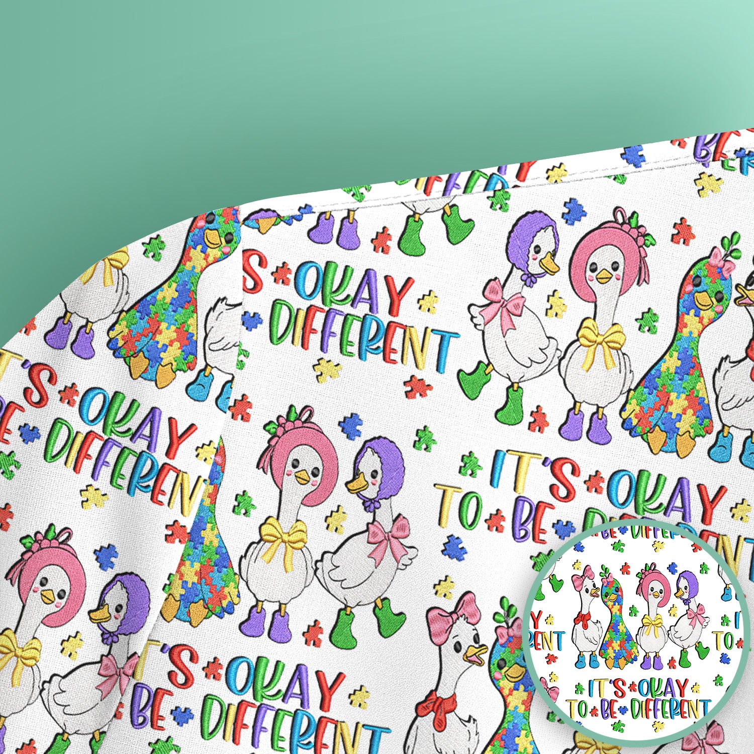 It’s Okay To Be Different Duck Pattern Scrub Top, Comfortable Scrubs For Nurses