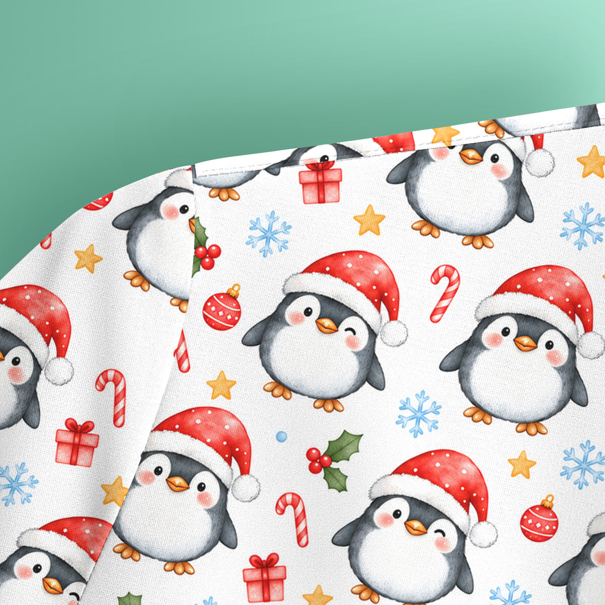 Christmas Penguins In Santa Hats Scrub Top, Comfortable Scrubs for Nurses
