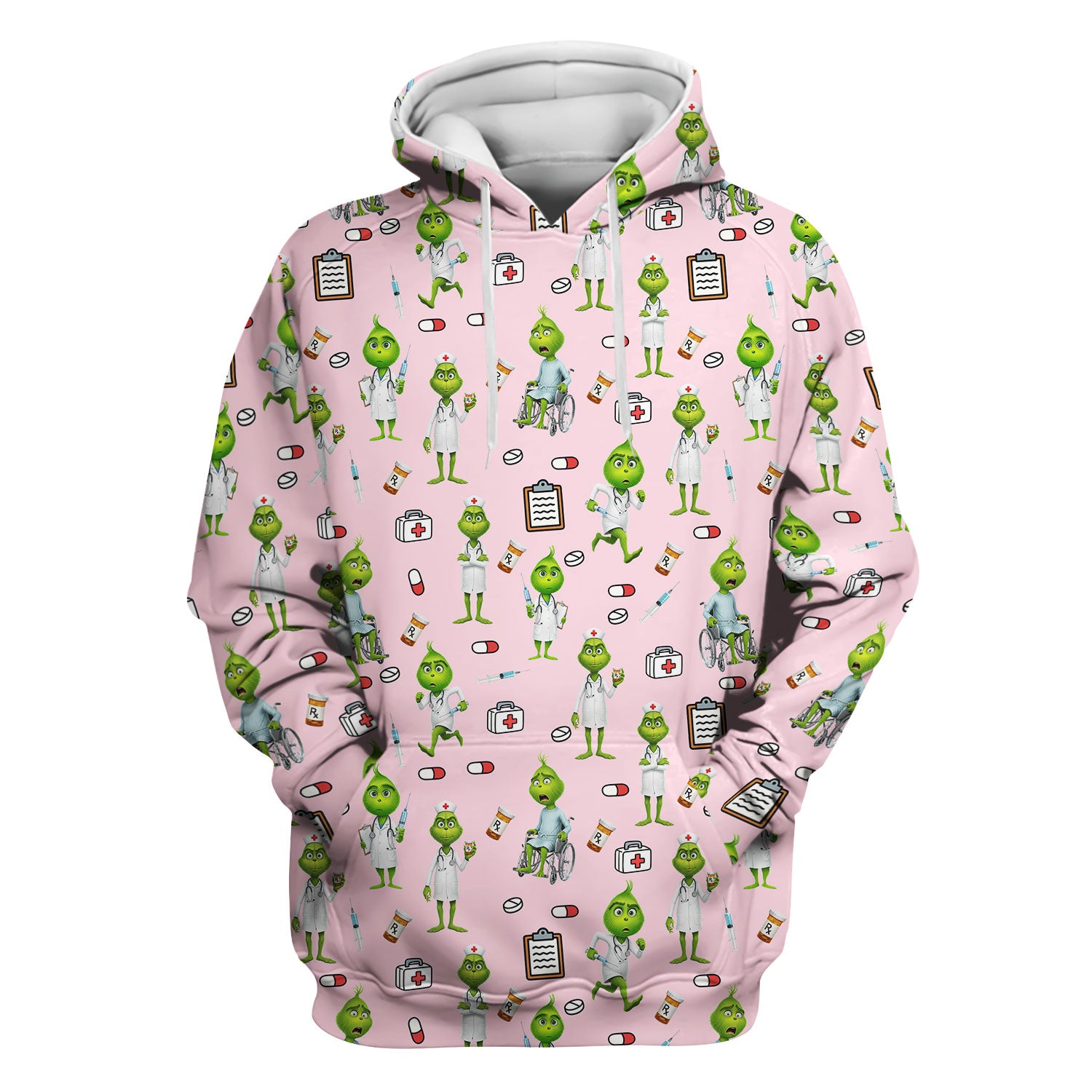 Funny Grinch Scrub Top - Christmas Medical Uniform for Women - Funny Holiday Nursing Gift for RN LPN CNA