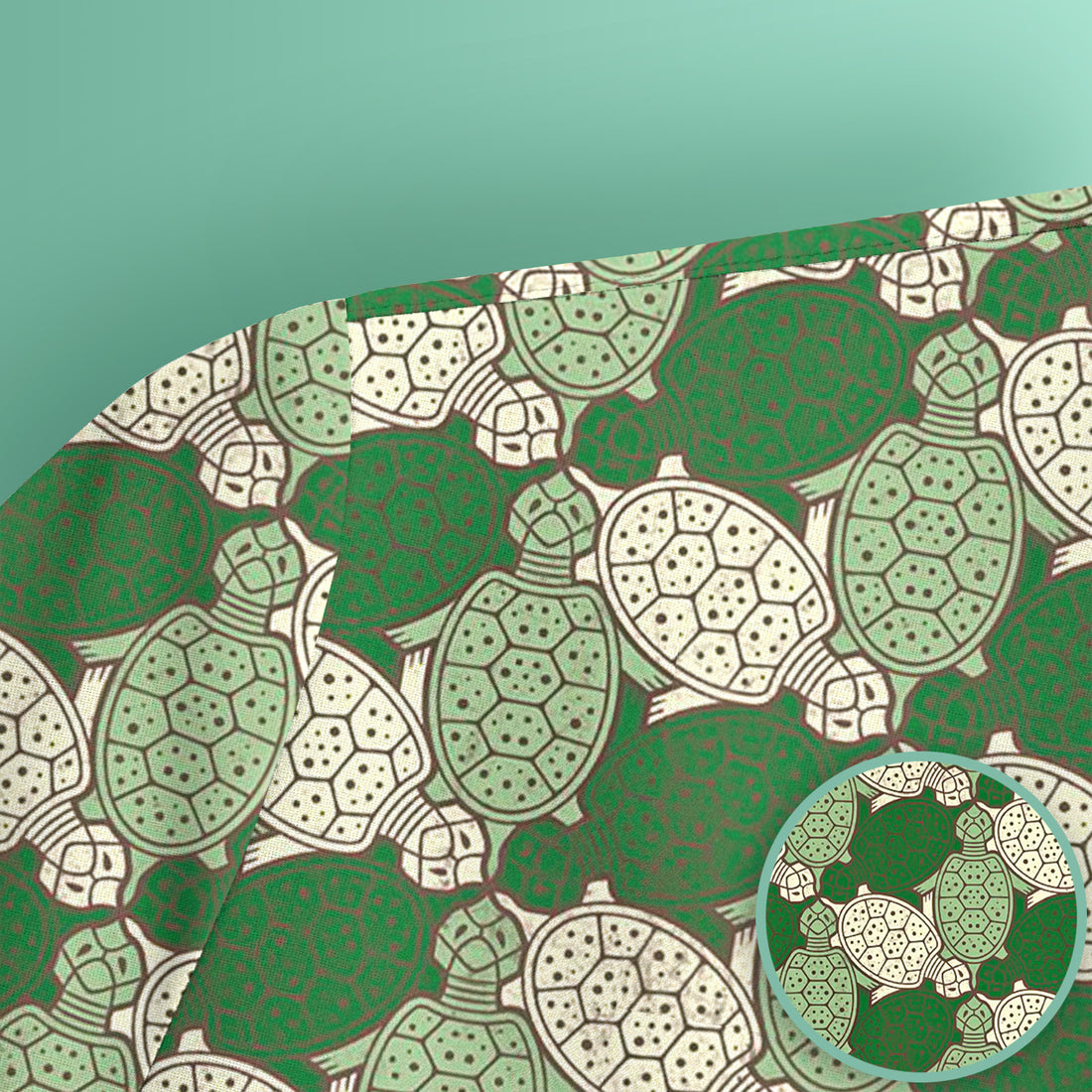 Green Sea Turtle Shell Pattern Scrub Top, Comfortable Scrubs for Nurses