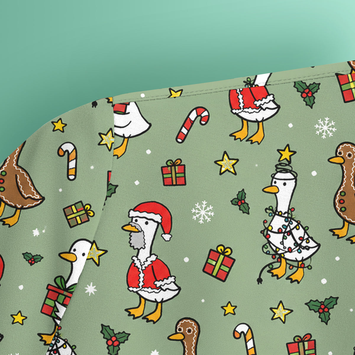 Christmas Geese In Festive Costumes Scrub Top, Comfortable Scrubs for Nurses