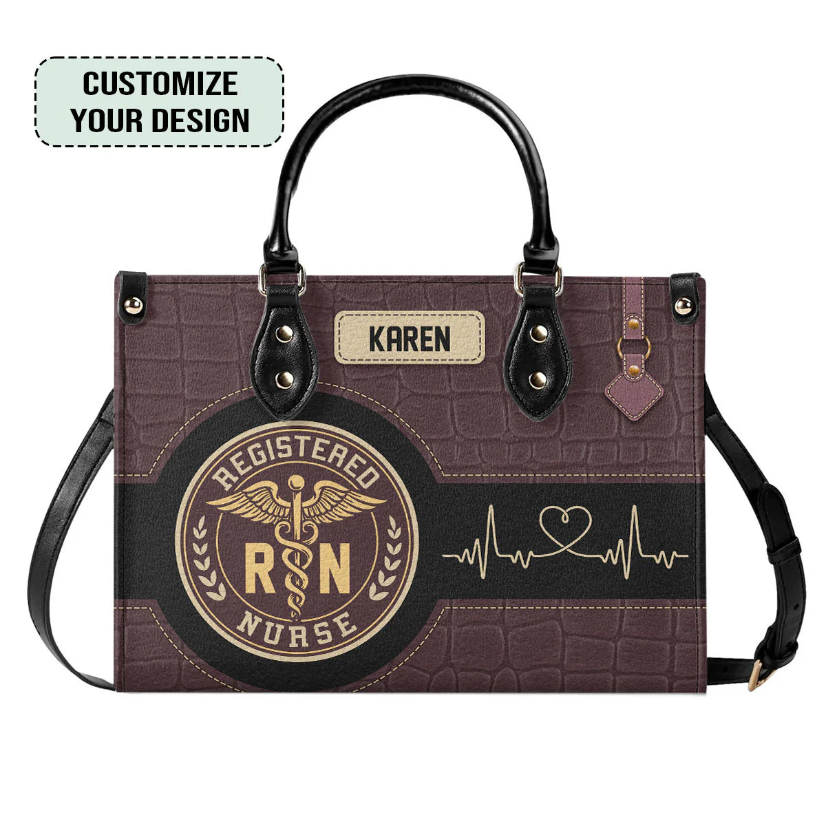 Personalized Nurse Educator Handbag, Custom Nurse Gift for Healthcare Workers, Old School Nurse CNA RN LPN Gift