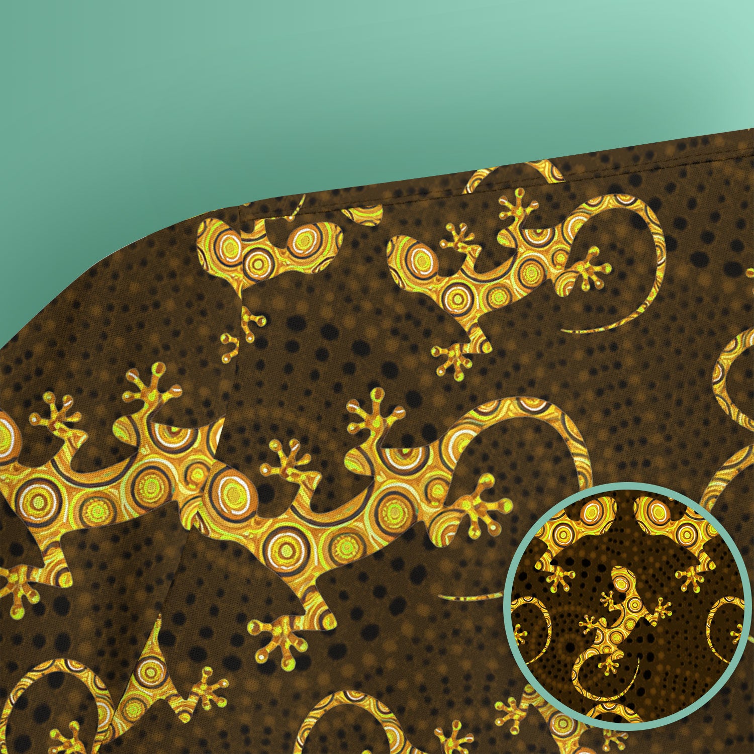 Australian Gecko Dot Art Inspired Medical Scrub Top - Women Uniform