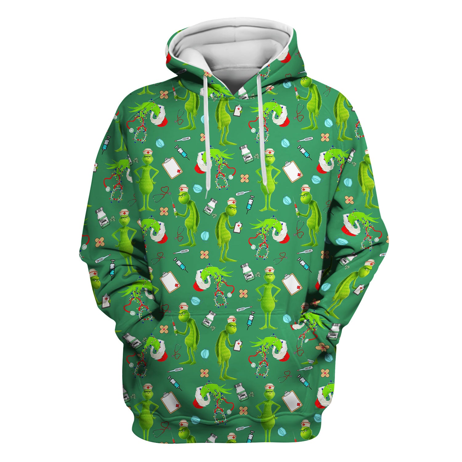 Funny Grinch Nurse Scrub Top Multi Color - Christmas Scrub Shirt for Women - Cute Holiday Nursing Work Shirt with Pockets