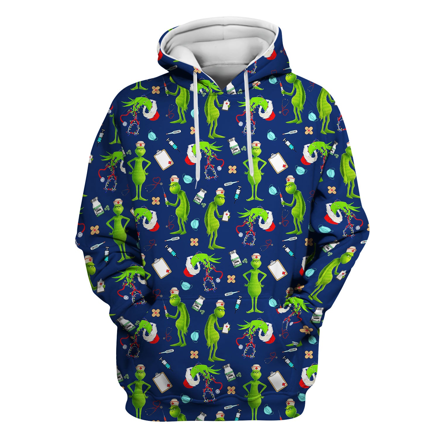 Funny Grinch Nurse Scrub Top Multi Color - Christmas Scrub Shirt for Women - Cute Holiday Nursing Work Shirt with Pockets