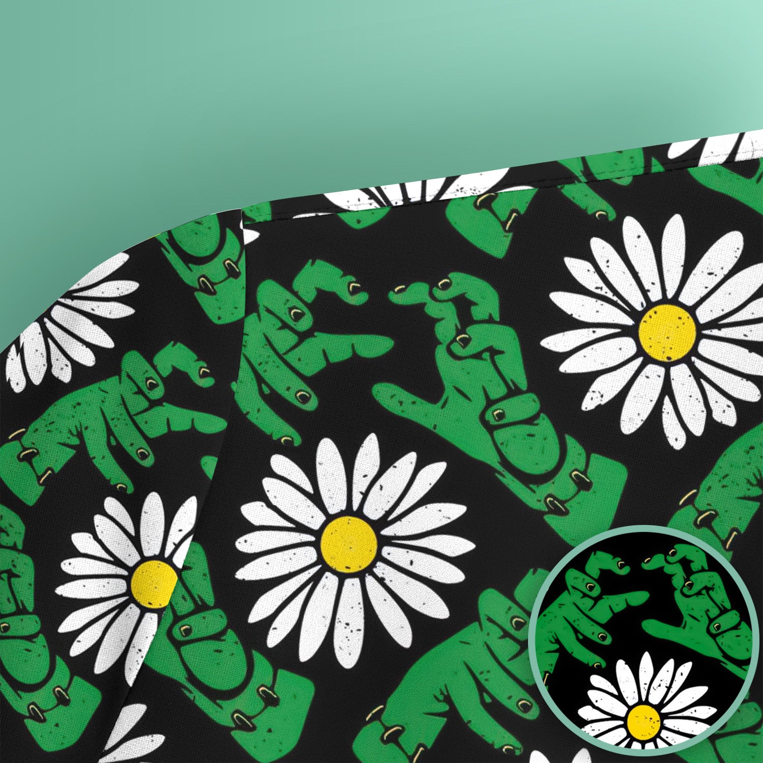 Halloween Monster And Daisies Scrub Top, Comfortable Scrubs for Nurses