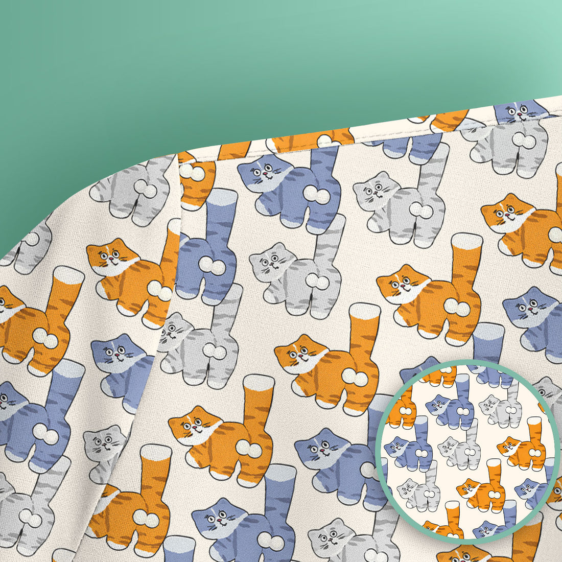 Cute Cartoon Cat Pattern Scrub Top for Nurses, Comfortable Scrubs for Nurses