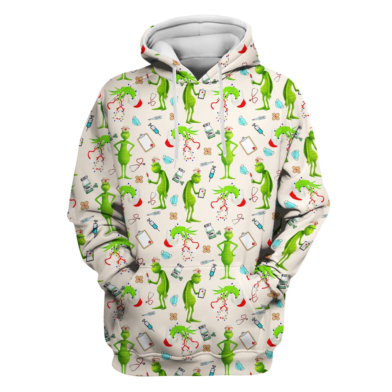 Funny Grinch Nurse Scrub Top Multi Color - Christmas Scrub Shirt for Women - Cute Holiday Nursing Work Shirt with Pockets
