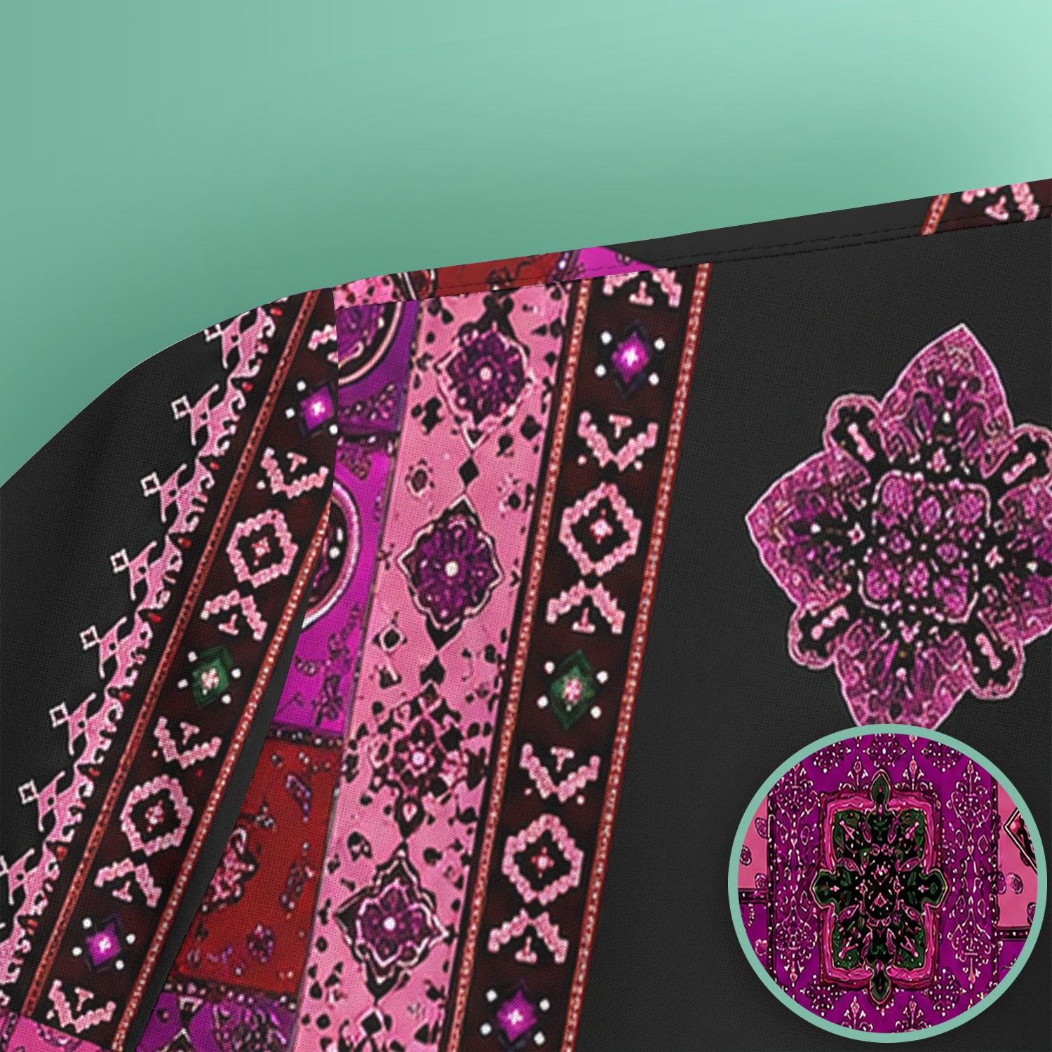 Boho Pink Bandana Patchwork Pattern Scrub Top, Comfortable Scrubs for Nurses
