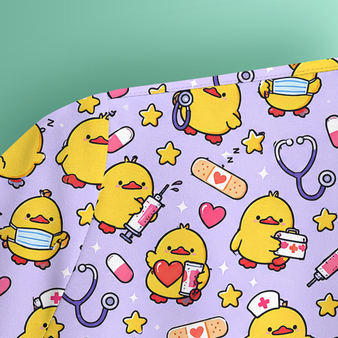 Cute Nurse Chicks And Medical Icons Scrub Top, Comfortable Scrubs for Nurses